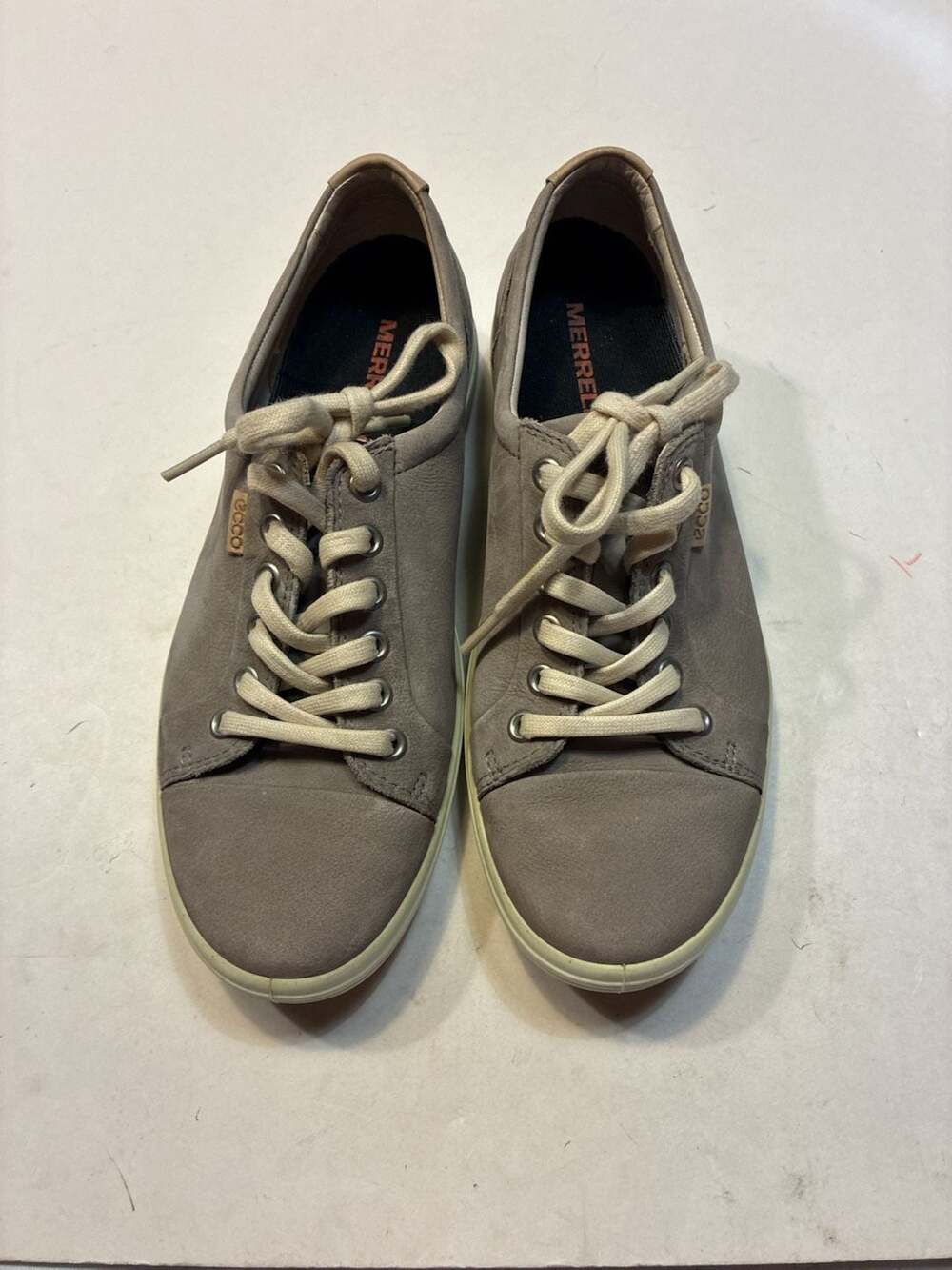 Ecco Soft 7 Women's Casual Suede Leather Sneakers Warm Grey